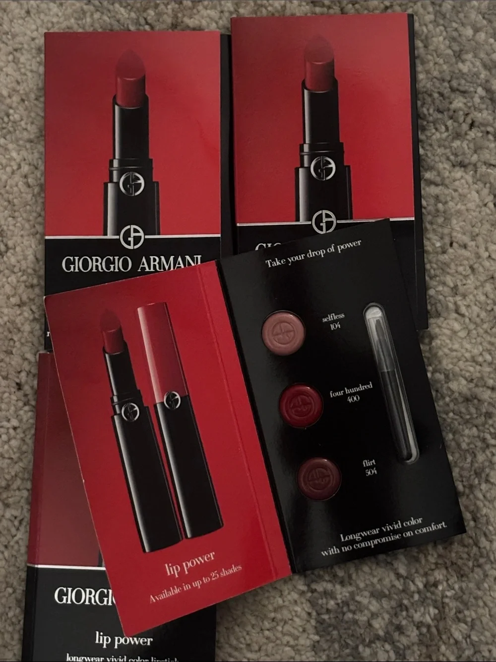 Giorgio Armani Lip Power Longwear Lipstick —  (4-Pack) 806